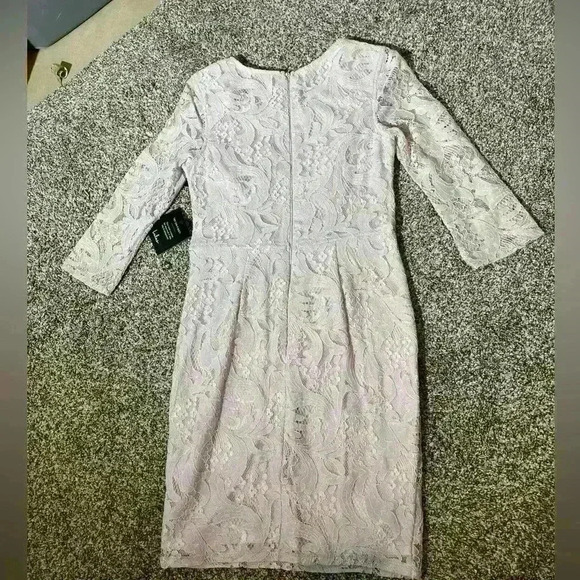 Lulus $69 All For You Lilac Purple Lace Dress Sz S Sheath Stretch 3/4 Sleeve - Picture 9 of 10